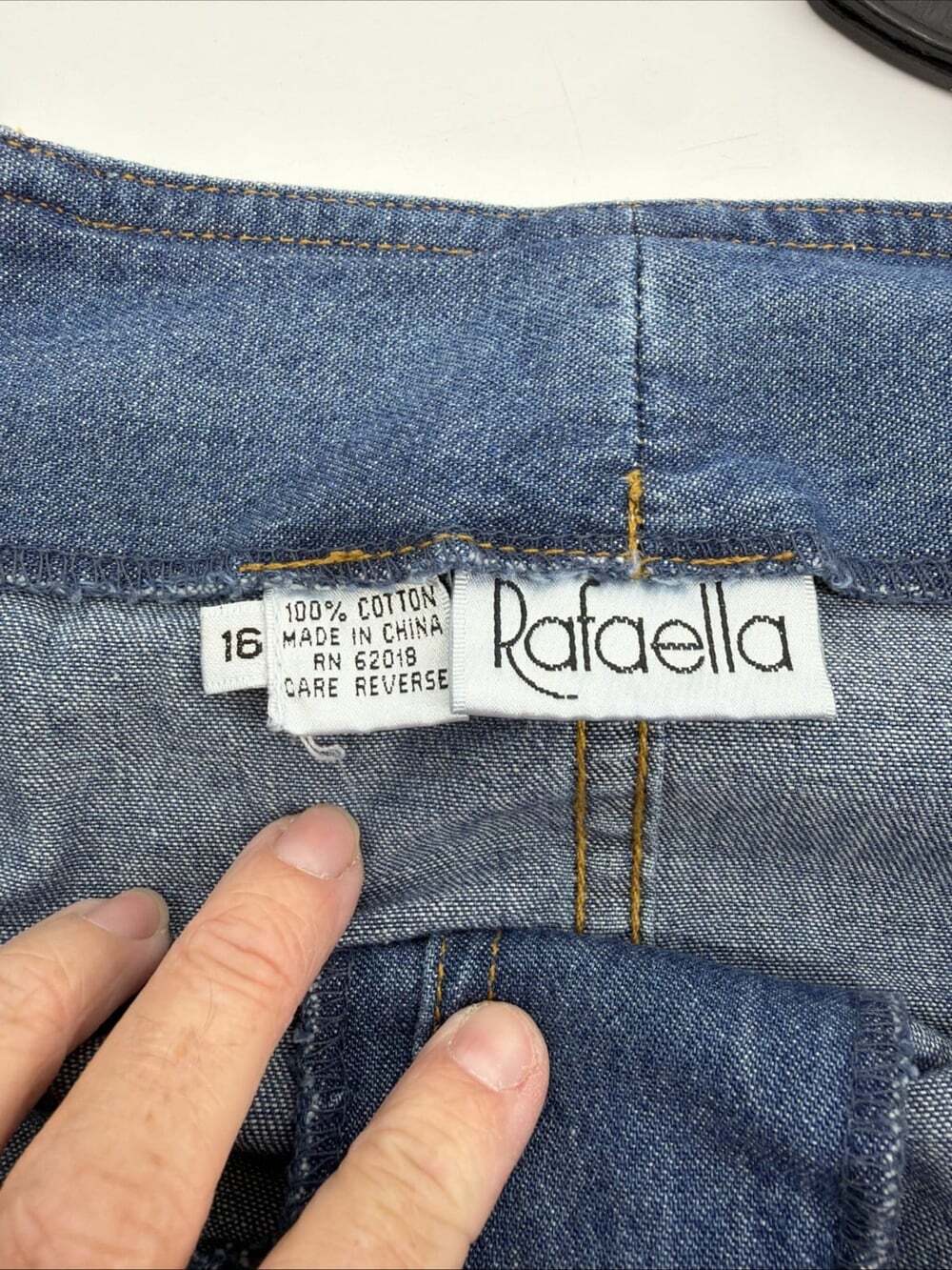 Rafaella Medium Wash Long Denim Skirt Sz 16 midi maxi flared A line 100% cotton - Picture 7 of 11